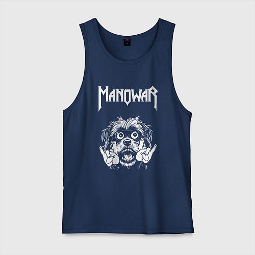 Мужская майка Manowar rock dog / Тёмно-синий – фото 1
