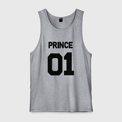 Майка мужская хлопок Футбольная надпись 01: принц, цвет: меланж