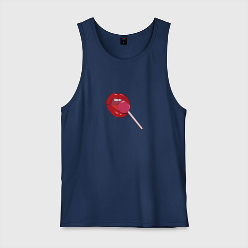 Мужская майка Губки с чупа-чупсом / Тёмно-синий – фото 1