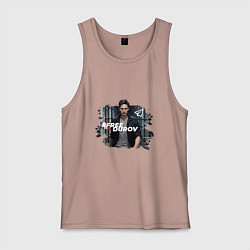 Майка мужская хлопок Дуров free свободу Павлу, цвет: пыльно-розовый