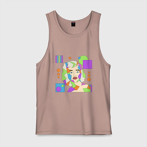 Мужская майка Мэрилин Монро абстрактный женский портрет / Пыльно-розовый – фото 1