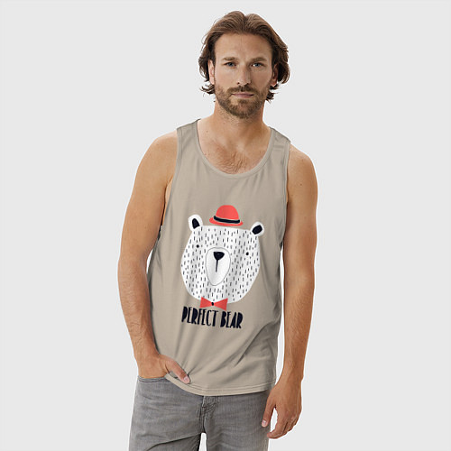 Мужская майка Идеальный медведь / Миндальный – фото 3