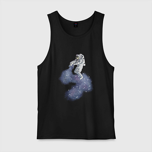Мужская майка Космонавт астронавт украшает футболку космосом / Черный – фото 1