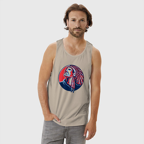 Мужская майка Гордый апачи / Миндальный – фото 3