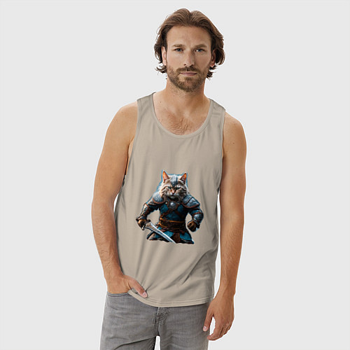 Мужская майка Кот викинг / Миндальный – фото 3