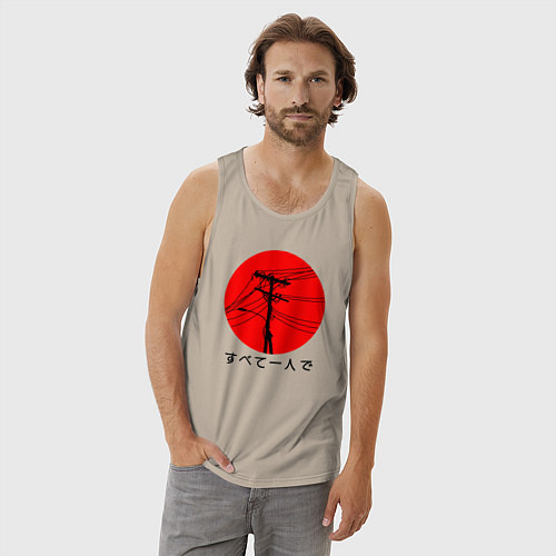 Мужская майка Японский вайб / Миндальный – фото 3