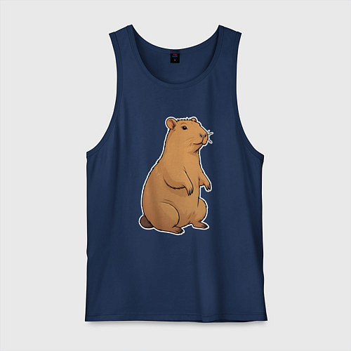 Мужская майка Звери капибара / Тёмно-синий – фото 1