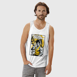 Майка мужская хлопок Выход дракона - Брюс Ли, цвет: белый — фото 2