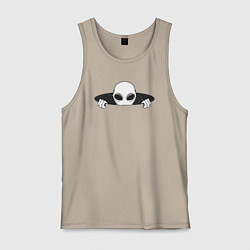 Майка мужская хлопок Привет от инопланетянина, цвет: миндальный