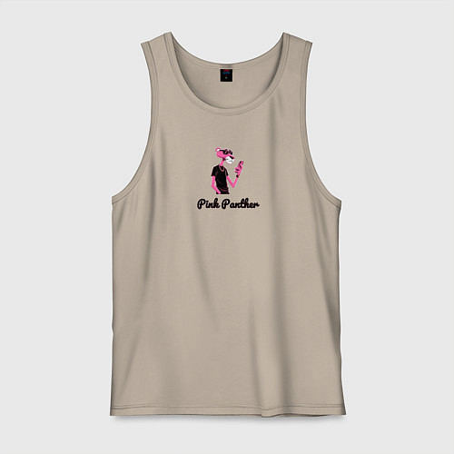 Мужская майка Pink Panther с телефоном / Миндальный – фото 1