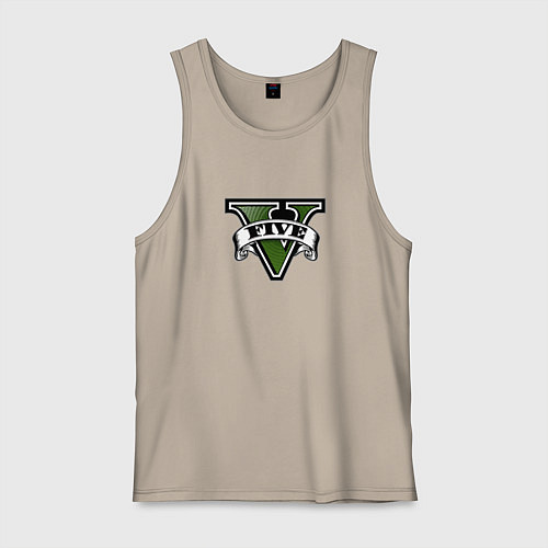 Мужская майка Grand Theft Auto V logo / Миндальный – фото 1