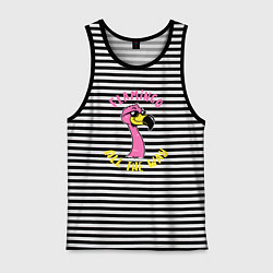 Майка мужская хлопок Flamingo all the way, цвет: черная тельняшка