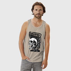 Майка мужская хлопок The exploited skull, цвет: миндальный — фото 2