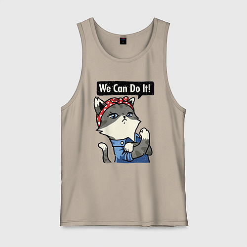 Мужская майка We can do it - cat / Миндальный – фото 1