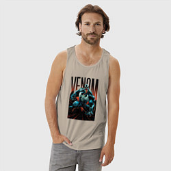 Майка мужская хлопок Веном, цвет: миндальный — фото 2