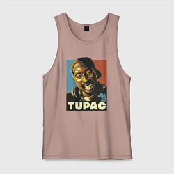 Майка мужская хлопок Tupac - all eyez on me, цвет: пыльно-розовый