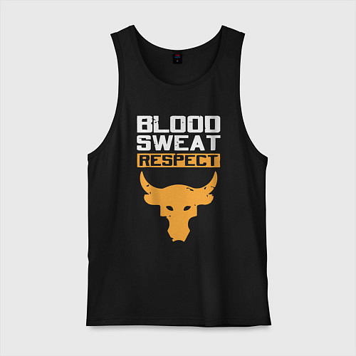 Мужская майка Blood sweet respect logo / Черный – фото 1