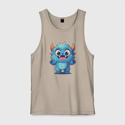 Мужская майка Милый монстр йети / Миндальный – фото 1