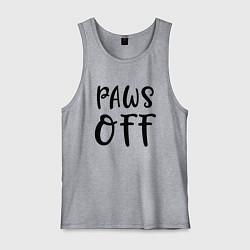 Майка мужская хлопок Лапы прочь - предупреждение, цвет: меланж