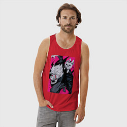 Майка мужская хлопок Дандадан Кэн Такакура, цвет: красный — фото 2