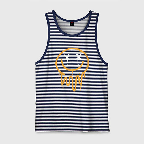 Мужская майка Funny smiling / Синяя тельняшка – фото 1