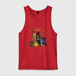 Майка мужская хлопок Капитолий - Сэр Троглодит, цвет: красный