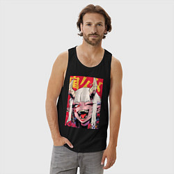 Майка мужская хлопок Демоница улыбается, цвет: черный — фото 2