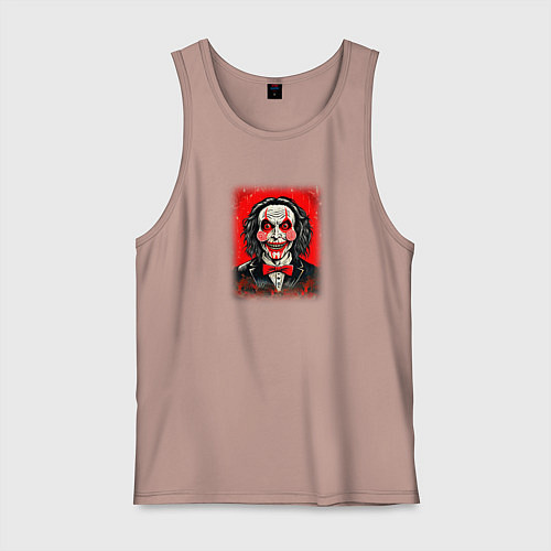 Мужская майка Кукла Билли из фильма Пила / Пыльно-розовый – фото 1