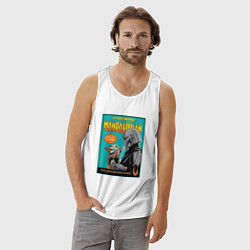 Майка мужская хлопок Mandalorian - Din Djarin, цвет: белый — фото 2