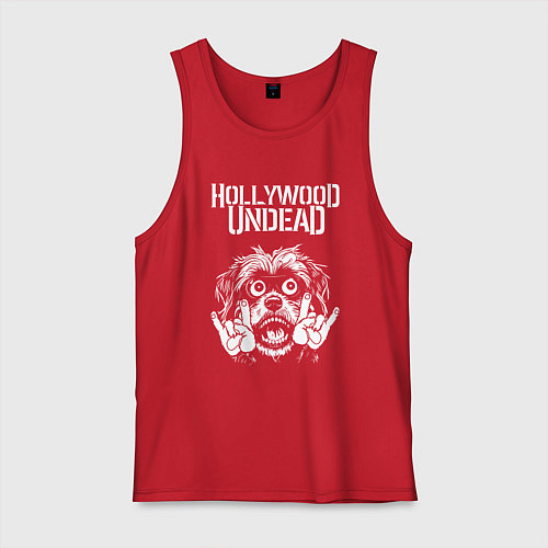 Мужская майка Hollywood Undead rock dog / Красный – фото 1