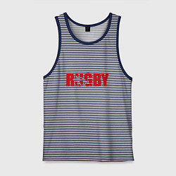 Майка мужская хлопок Регби art, цвет: синяя тельняшка