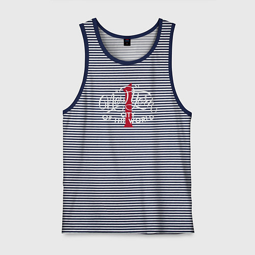 Мужская майка Нью-Йорк первый город в мире / Синяя тельняшка – фото 1