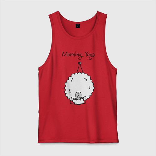 Мужская майка Овечка - йога / Красный – фото 1