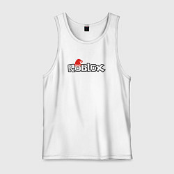 Майка мужская хлопок Роблокс - Новый год, цвет: белый