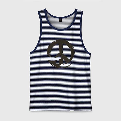 Мужская майка Peace hugs / Синяя тельняшка – фото 1