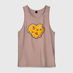 Майка мужская хлопок Сырное сердце, цвет: пыльно-розовый