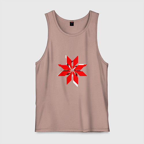 Мужская майка Красно-белая киберпанк звезда / Пыльно-розовый – фото 1