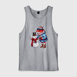 Мужская майка Рыба и снеговик