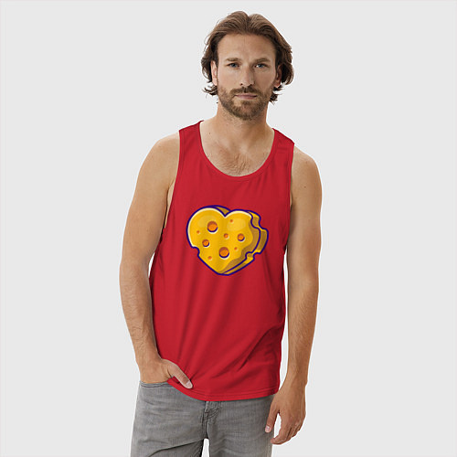 Мужская майка Сырная любовь / Красный – фото 3