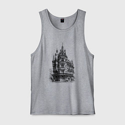 Майка мужская хлопок Старинный дом, цвет: меланж