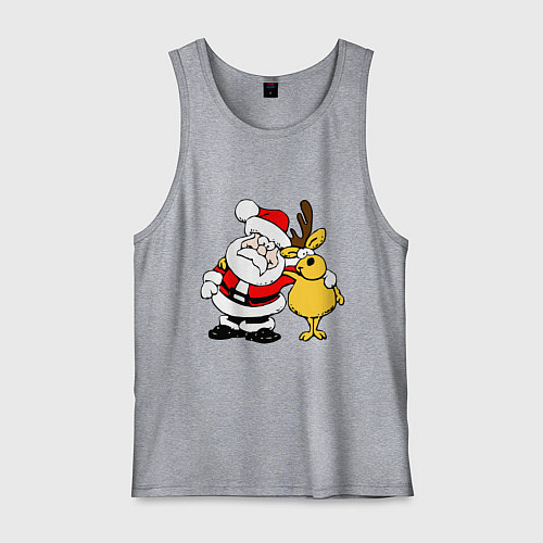 Мужская майка Новогодняя парочка / Меланж – фото 1