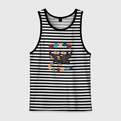 Майка мужская хлопок Пляшем пофиг, цвет: черная тельняшка