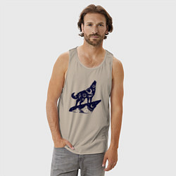 Майка мужская хлопок Космический волк, цвет: миндальный — фото 2