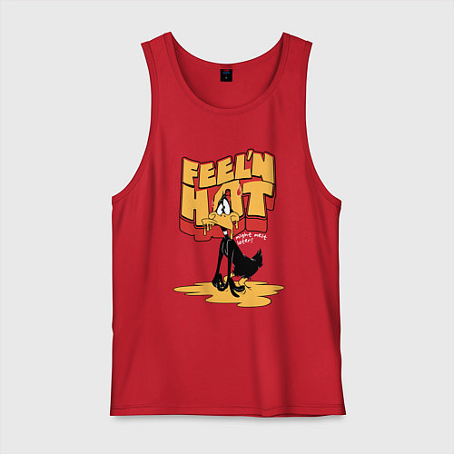 Мужская майка Даффи Дак тает от жары / Красный – фото 1