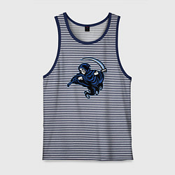 Майка мужская хлопок Death mood, цвет: синяя тельняшка