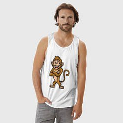 Майка мужская хлопок Позитивная мартышка, цвет: белый — фото 2