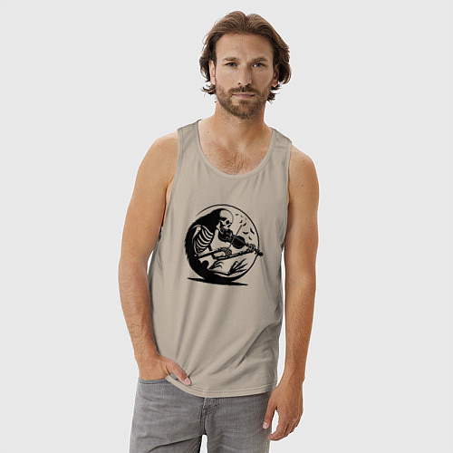 Мужская майка Скелет скрипач / Миндальный – фото 3