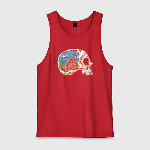 Мужская майка Черепок в пустыне / Красный – фото 1