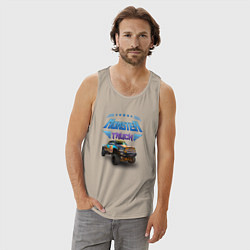 Майка мужская хлопок Монстр-трак, цвет: миндальный — фото 2