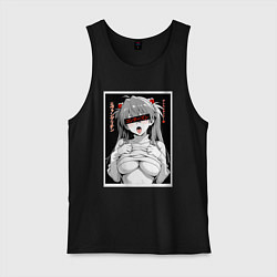 Майка мужская хлопок Sexy Asuka Langley - Evangelion, цвет: черный